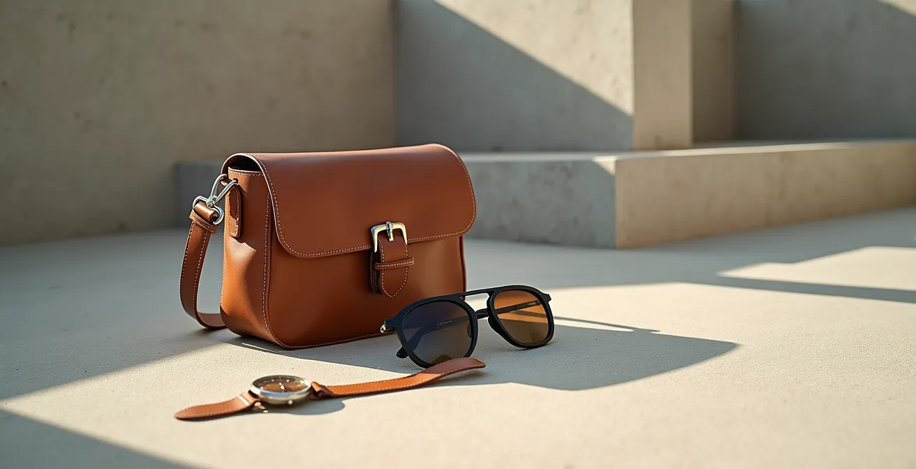 Hochwertige Accessoire-Details zeigen den Unterschied zwischen Luxus und Billig