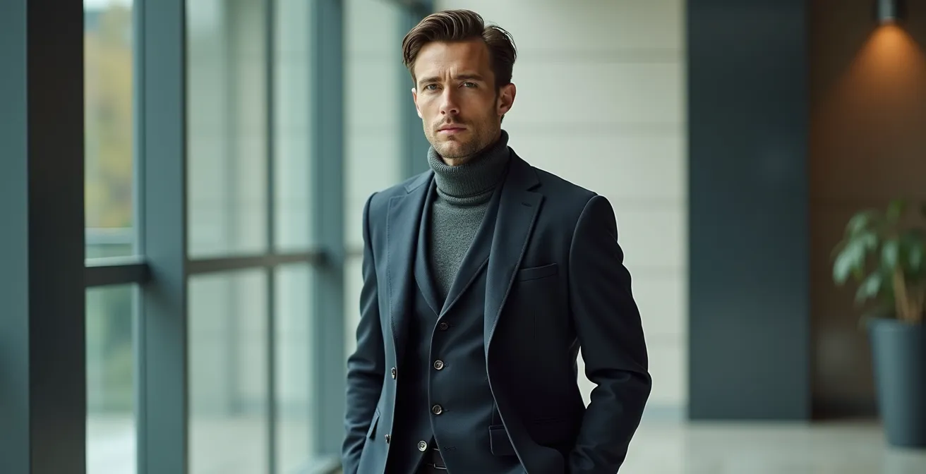 Eleganter Geschäftsmann in modernem dekonstruiertem Anzug-Look