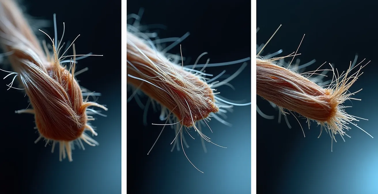 Mikroskopische Ansicht verschiedener Haarbrucharten