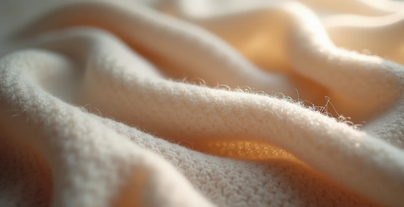 Hochwertiger Kaschmirschal in Gesichtsnähe für maximale visuelle Wirkung