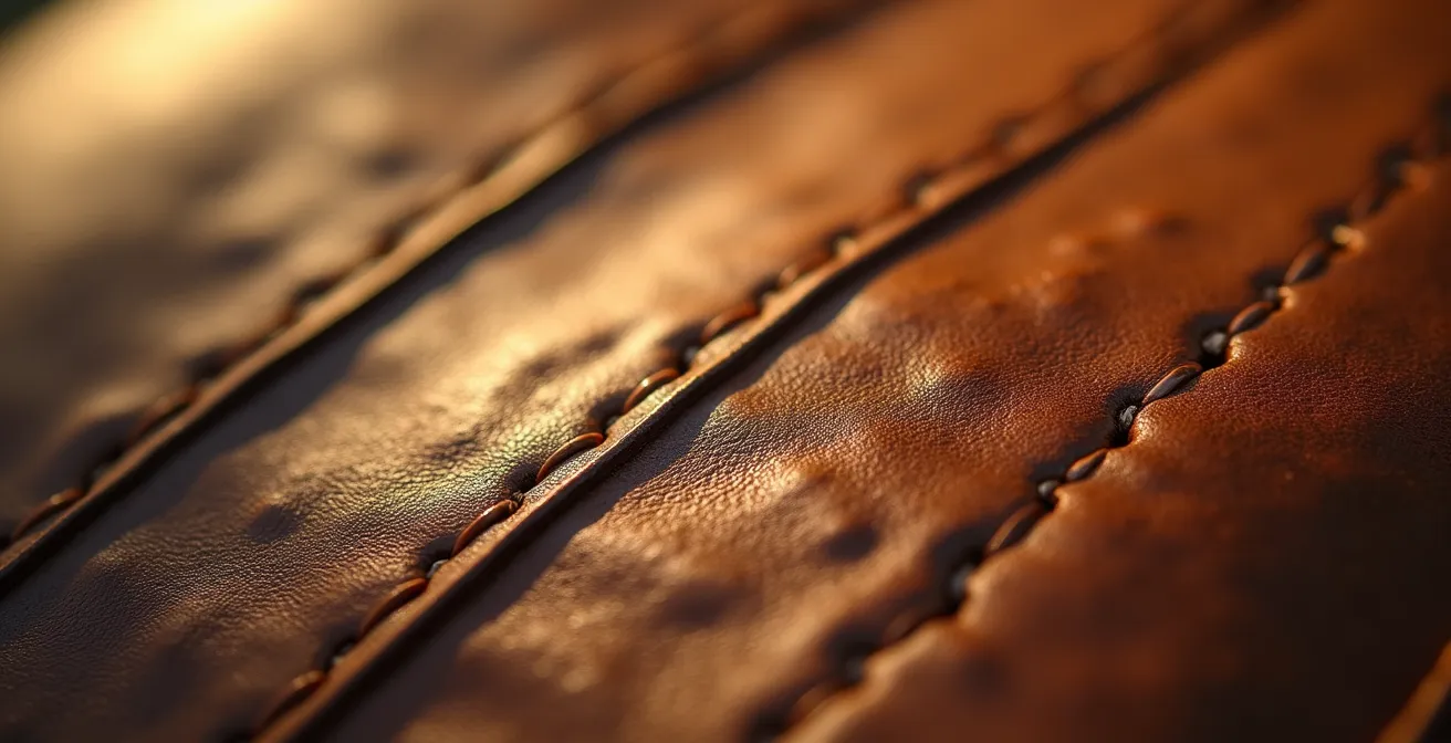 Natürlich gealterte Lederoberfläche mit edler Patina