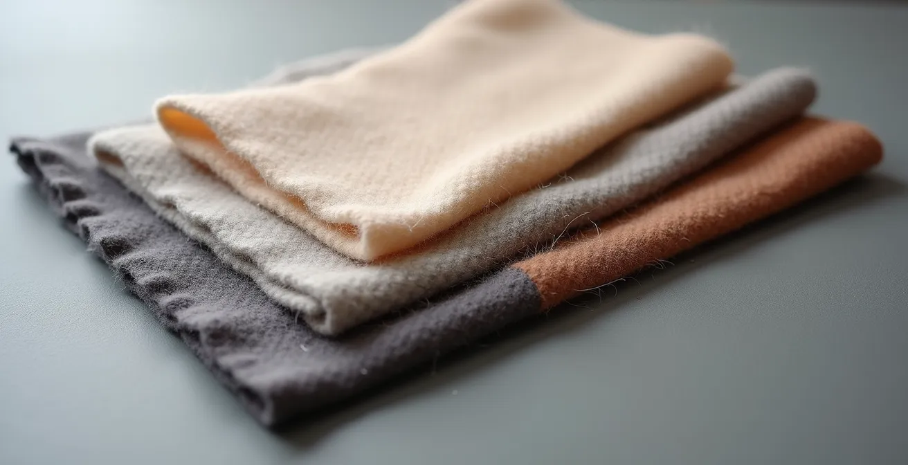 Makroaufnahme verschiedener Merinowolle-Grammaturen