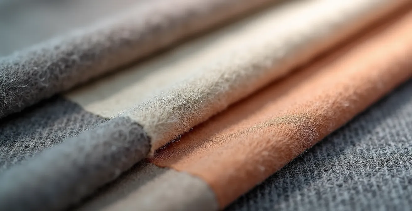 Nahaufnahme verschiedener Merinowolle-Grammaturen, die die unterschiedliche Textur von leicht bis dick zeigen