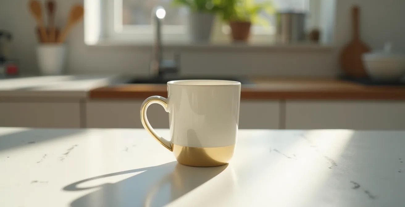 Goldtest mit unglasierter Porzellanunterseite - typischer deutscher Haushaltstest