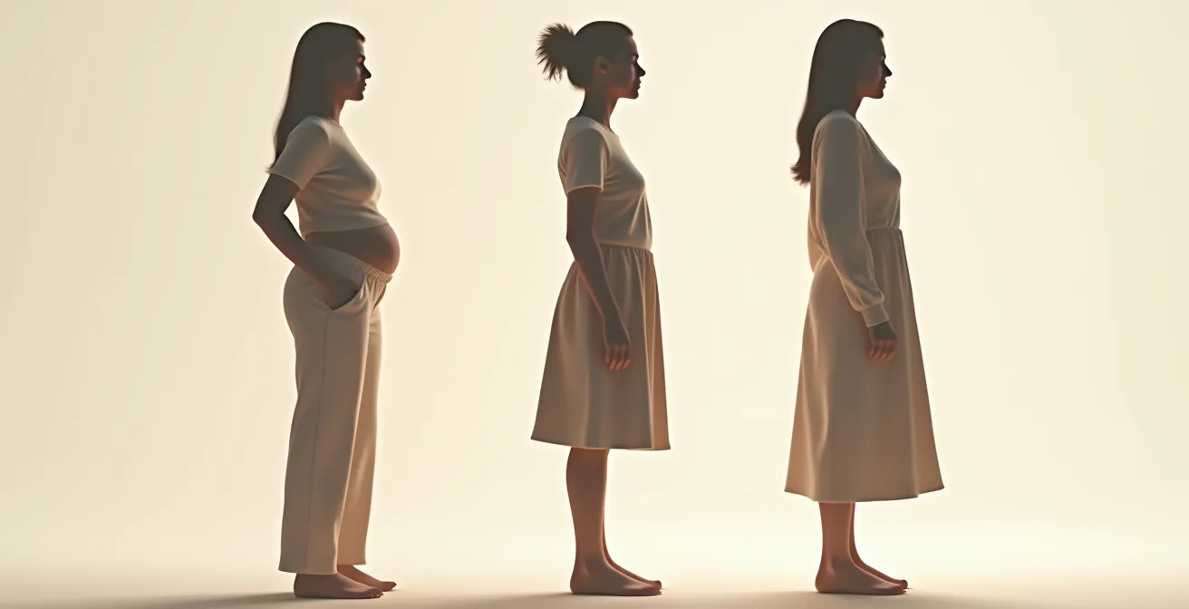 Visuelles Tutorial zur 1/3-2/3-Proportion: Verschiedene Körpertypen und ideale Längenverhältnisse für harmonische Silhouetten