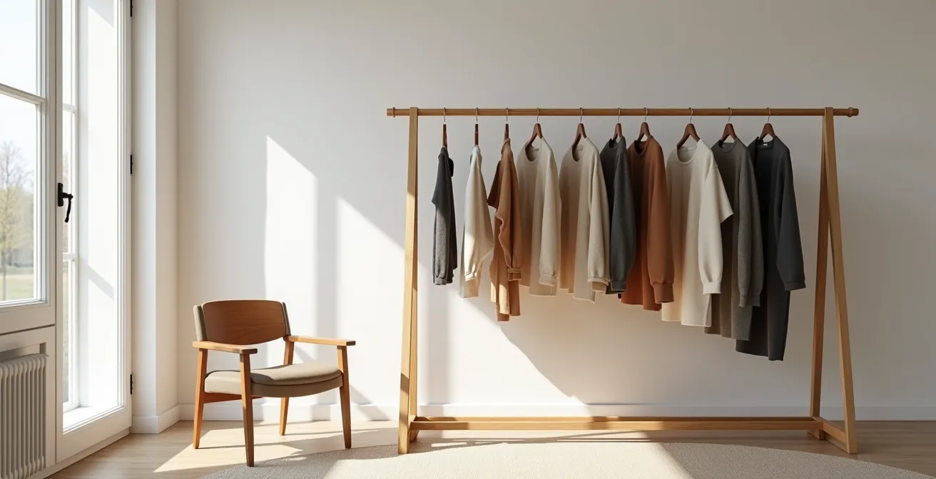 Minimalistische Capsule Wardrobe mit hochwertigen Kaschmir-Basics in neutralen Tönen