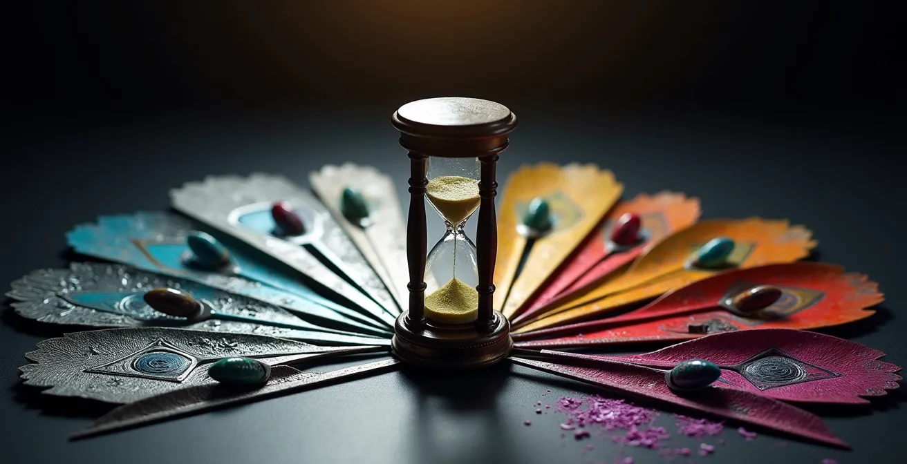 Symbolischer Vergleich zwischen der schnellen, präzisen Nail-Stamping Technik und dem zeitintensiveren, kreativen Hand-Painting.