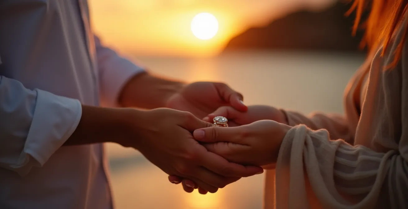 Ein intimer Übergabemoment eines Schmuckstücks in einer sorgfältig gestalteten Umgebung, die alle Sinne anspricht und bleibende Erinnerungen schafft.