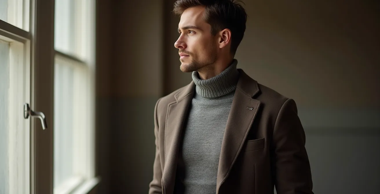 Männerfigur demonstriert richtige Proportionen beim Schichten