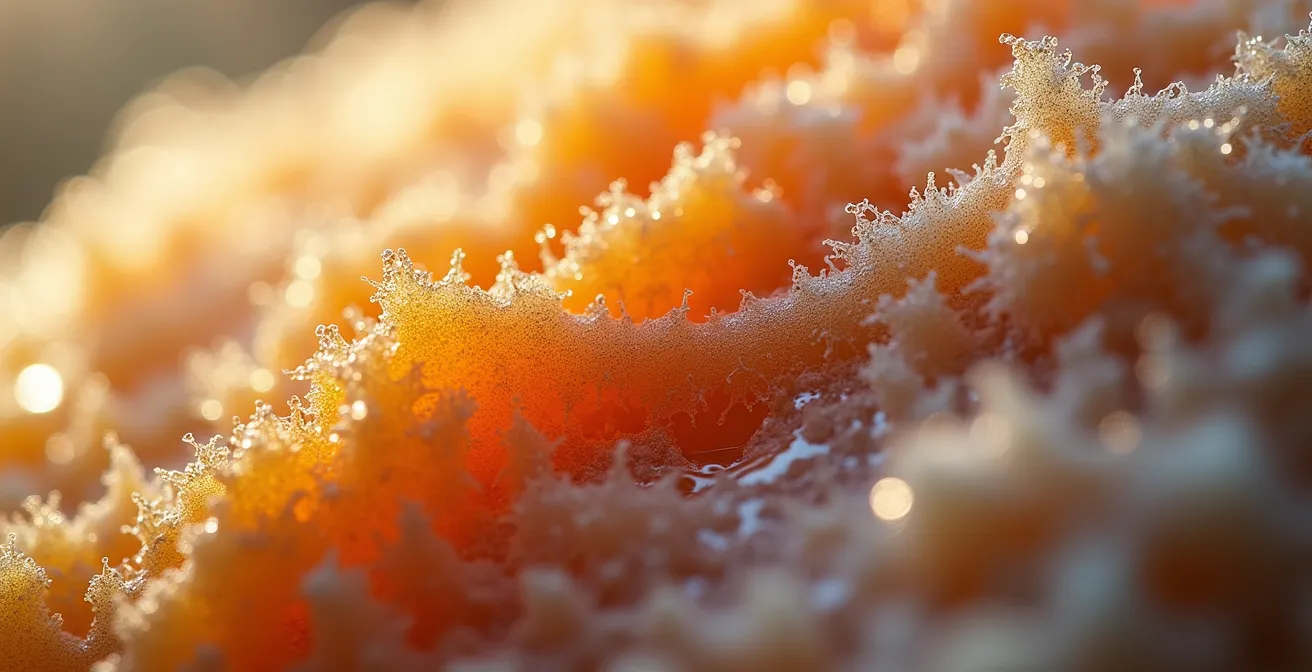 Visuelle Darstellung der Auswirkungen von Zucker auf die Hautalterung durch den Prozess der Glykation